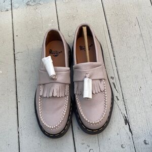 Dr. Martens Adrian Loafers Virginia Leather Taupe NEW IN BOX